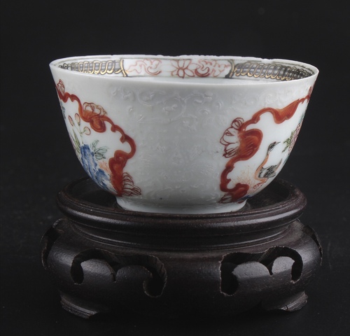 古玩陶瓷粉彩開窗洞石花鳥紋杯拍賣，當前價格14800元