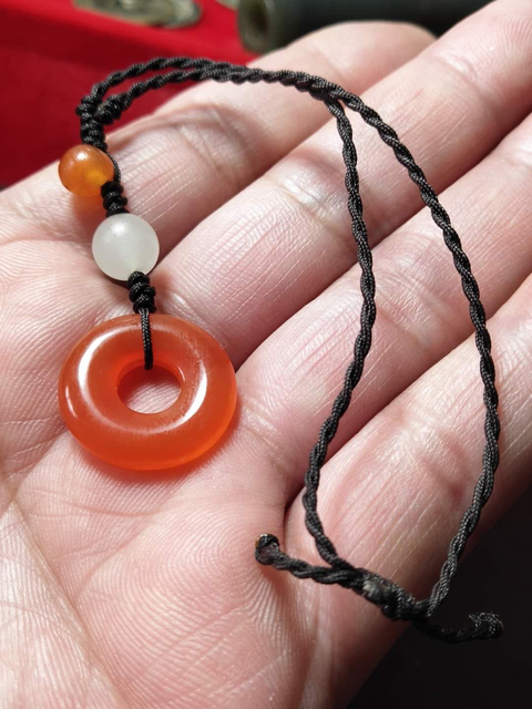 古玩玉器清代瑪瑙平安環拍賣，當前價格13800元