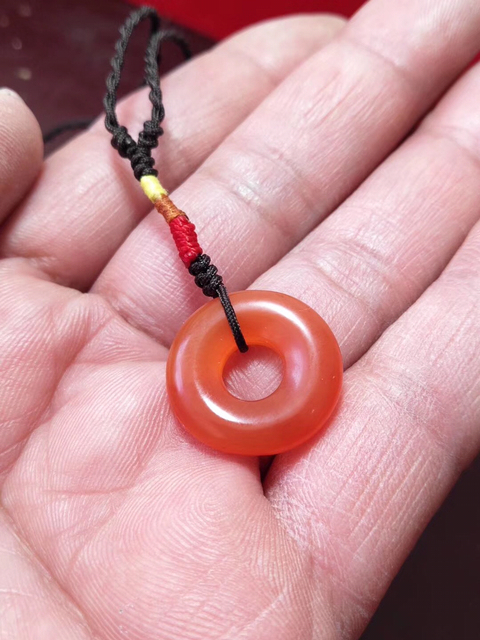 古玩玉器清代瑪瑙平安環拍賣，當前價格13800元