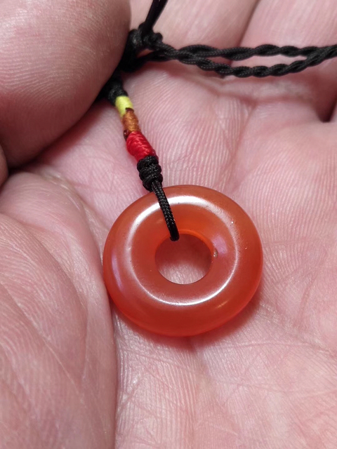 古玩玉器清代瑪瑙平安環拍賣，當前價格13800元