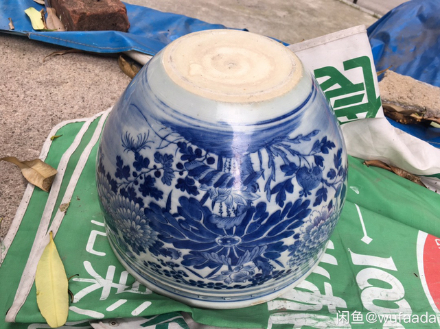 古玩陶瓷清晚期青花四季花卉紋缸拍賣，當(dāng)前價(jià)格7000元