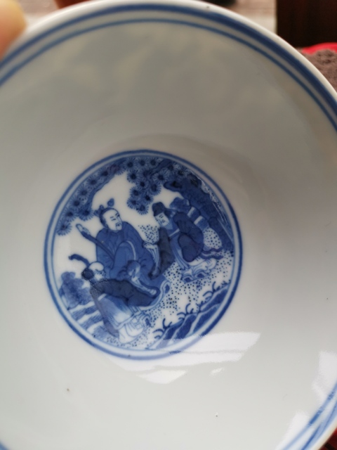 古玩陶瓷光緒官窯青花八仙人物碗拍賣，當前價格8000元