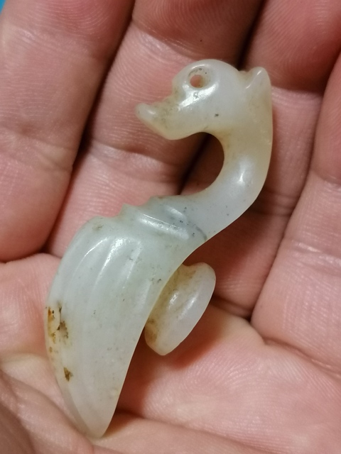 古玩玉器和田玉龍首帶鉤拍賣，當(dāng)前價(jià)格4000元