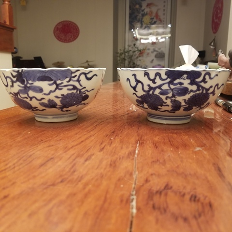 古玩陶瓷青花碗一對真品鑒賞圖