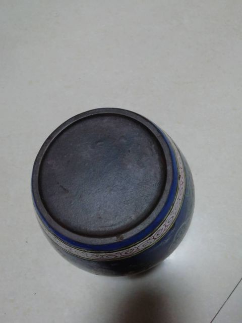 古玩陶瓷加彩紫砂罐真品鑒賞圖