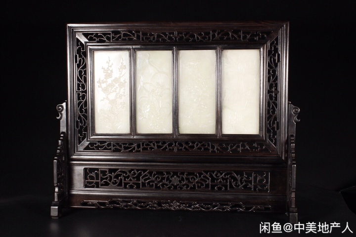 古玩雜項坐屏真品鑒賞圖