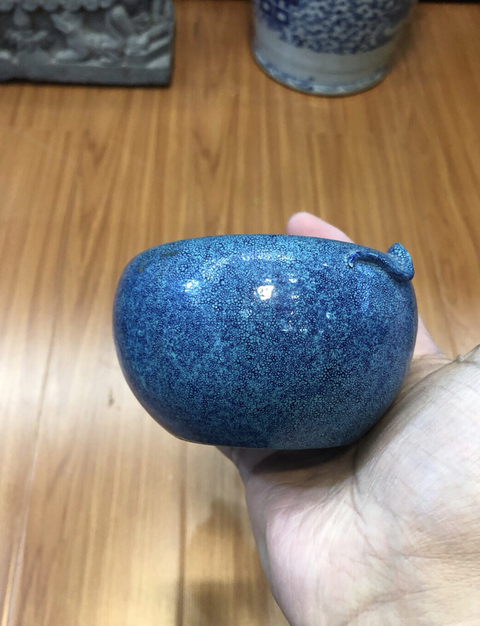 古玩陶瓷爐鈞釉筆洗真品鑒賞圖