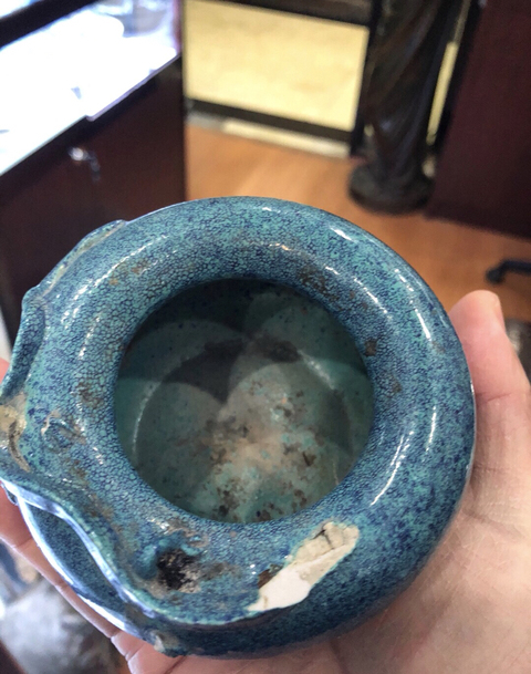 古玩陶瓷爐鈞釉筆洗真品鑒賞圖