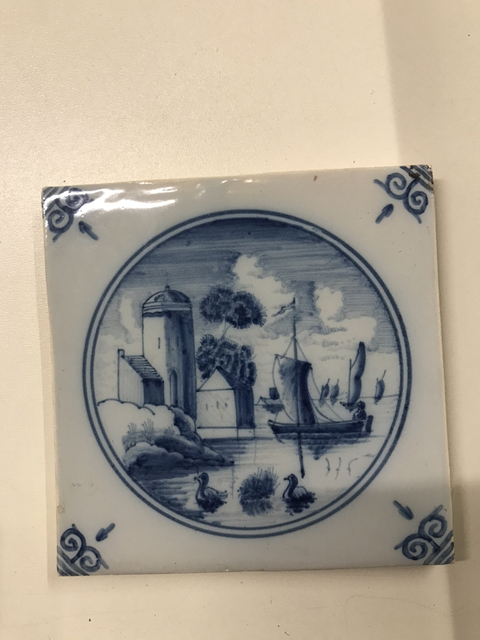 古玩陶瓷代爾夫特期青花瓷磚拍賣，當前價格3999元