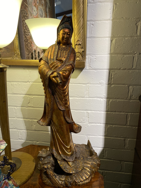 古玩雜項觀音菩薩雕像真品鑒賞圖