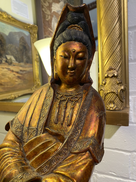 古玩雜項觀音菩薩雕像真品鑒賞圖