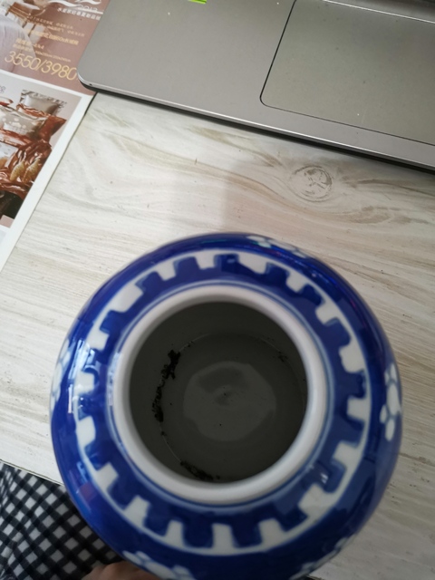 古玩陶瓷青花留白冰梅紋罐真品鑒賞圖