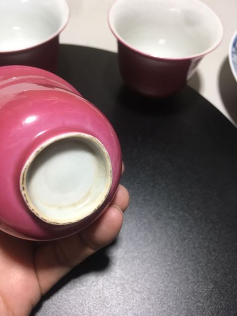 古玩陶瓷胭脂紅杯真品鑒賞圖