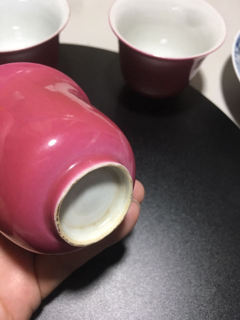 古玩陶瓷胭脂紅杯真品鑒賞圖