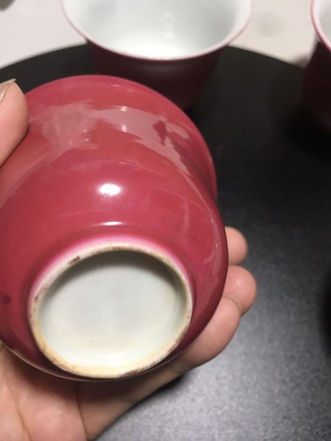 古玩陶瓷胭脂紅杯真品鑒賞圖