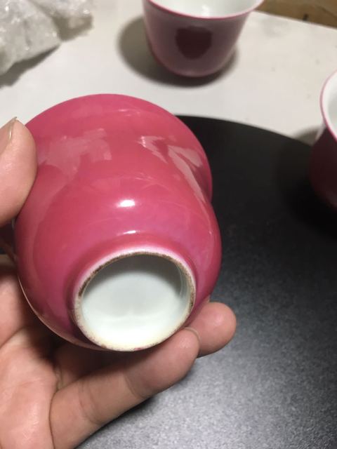 古玩陶瓷胭脂紅杯真品鑒賞圖