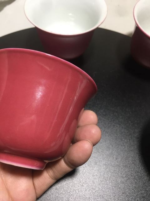 古玩陶瓷胭脂紅杯真品鑒賞圖