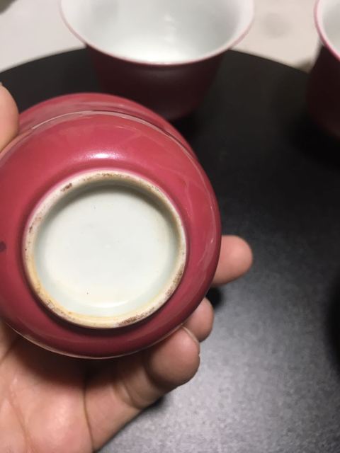 古玩陶瓷胭脂紅杯真品鑒賞圖