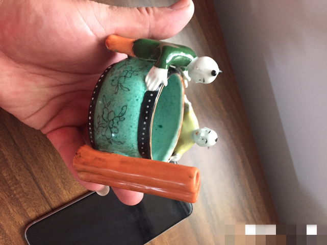 古玩陶瓷粉彩童子抱鼓洗拍賣，當前價格8800元