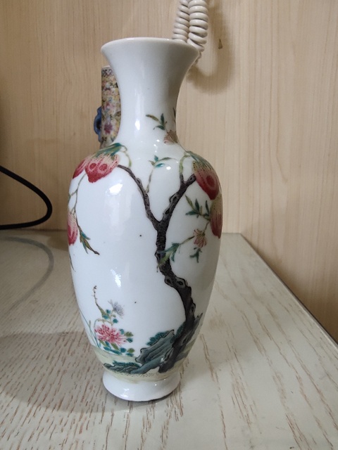 古玩陶瓷粉彩桃紋瓶拍賣，當前價格11600元