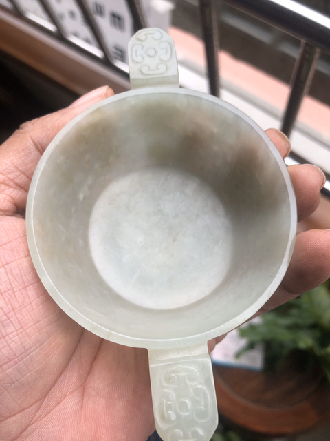 古玩玉器雙耳玉杯拍賣，當前價格11800元