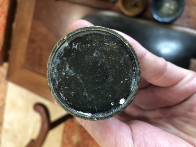 古玩陶瓷民國銅香筒一對拍賣,當前價格360元