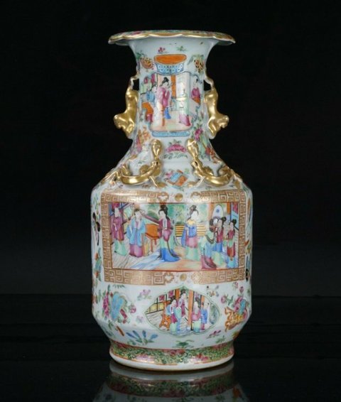 古玩陶瓷廣彩人物紋瓶拍賣，當前價格9900元