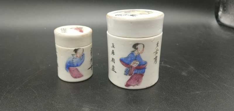 古玩陶瓷人物粉彩蓋盒拍賣，當前價格13800元
