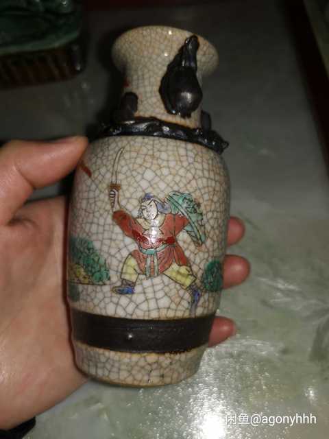 古玩陶瓷哥釉粉彩瓶拍賣，當前價格9600元