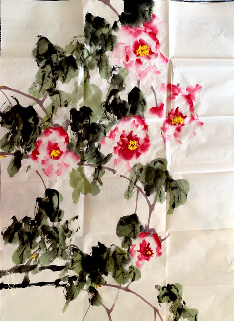 古玩字畫衛明款花鳥（富貴長春）拍賣，當前價格6600元