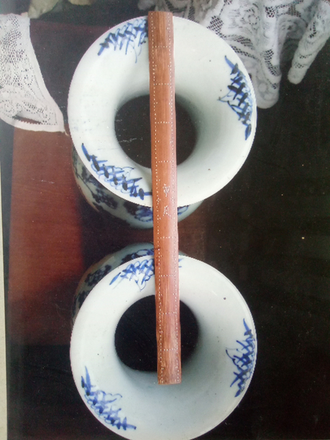 古玩陶瓷豆青釉青花花鳥花卉雙耳瓶拍賣，當前價格7800元