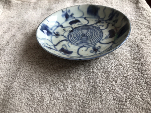 古玩陶瓷青花折枝花卉紋盤拍賣，當前價格9900元