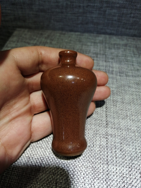 古玩陶瓷紫金釉 梅瓶鼻煙壺拍賣，當前價格8000元