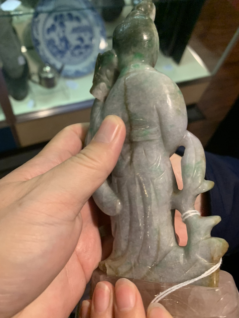 古玩玉器翡翠仕女雕件拍賣，當前價格14600元