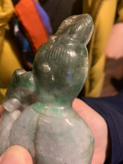 古玩玉器翡翠仕女雕件拍賣，當前價格14600元