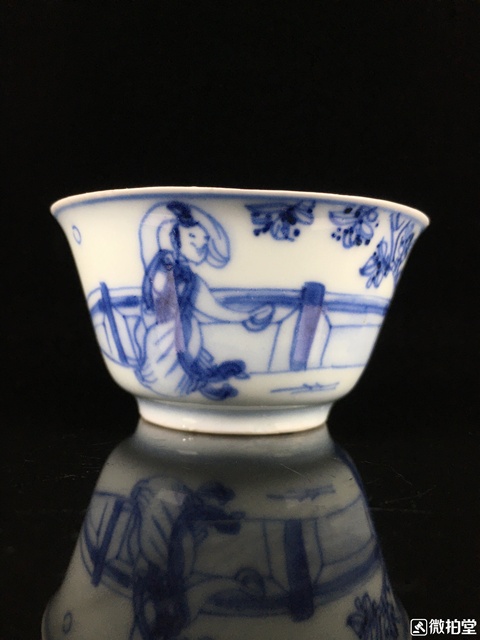 古玩陶瓷青花人物紋杯拍賣，當(dāng)前價(jià)格3600元