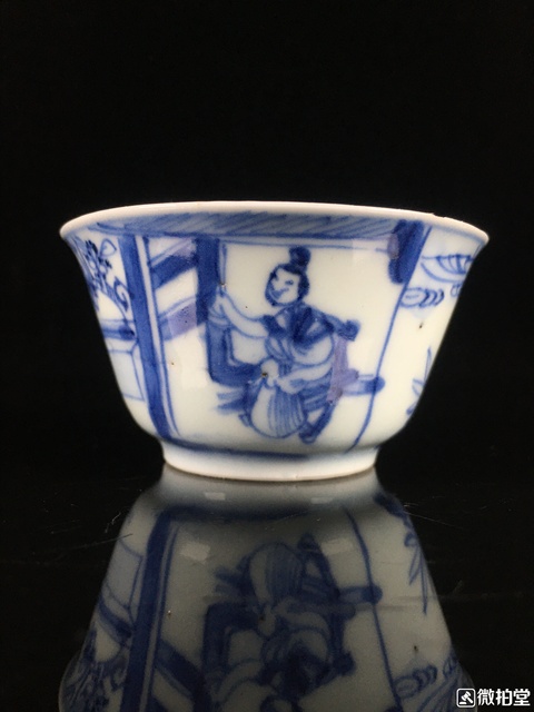 古玩陶瓷青花人物紋杯拍賣，當(dāng)前價(jià)格3600元