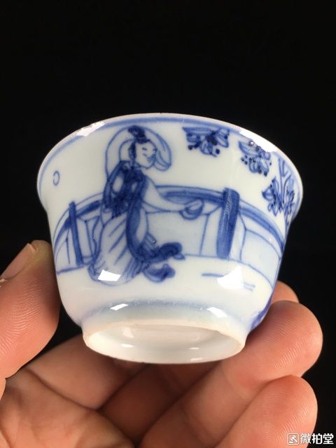 古玩陶瓷青花人物紋杯拍賣，當(dāng)前價(jià)格3600元