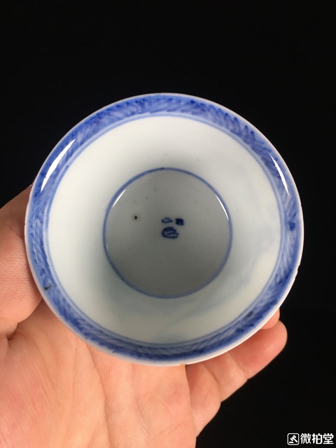 古玩陶瓷青花人物紋杯拍賣，當(dāng)前價(jià)格3600元