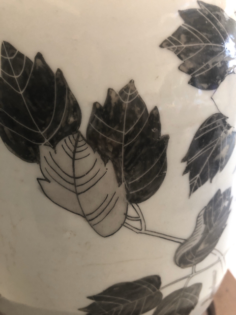 古玩陶瓷清代晚期到民國早期墨彩牡丹詩文冬瓜蓋罐拍賣，當(dāng)前價格8600元