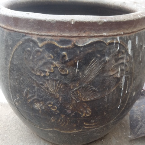 古玩陶瓷花鳥紋缸拍賣，當前價格8800元