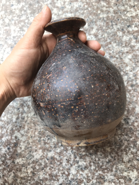 古玩陶瓷醬釉玉壺春瓶拍賣，當(dāng)前價(jià)格6800元