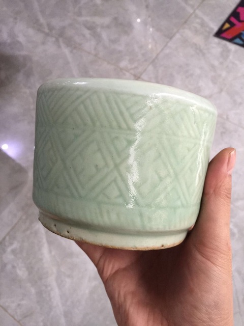 古玩陶瓷豆青釉暗刻爐拍賣，當前價格13200元