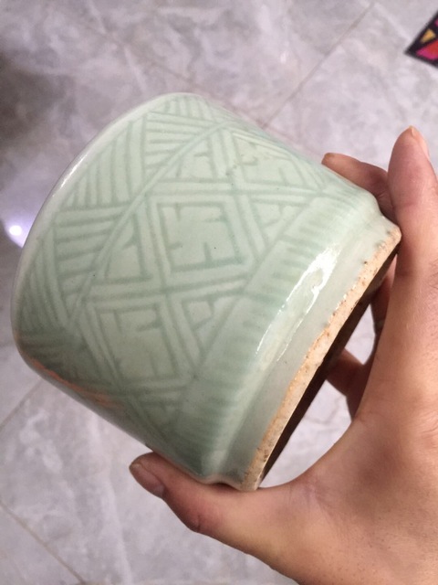 古玩陶瓷豆青釉暗刻爐拍賣，當前價格13200元