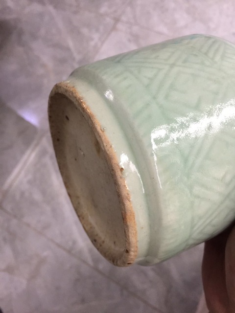 古玩陶瓷豆青釉暗刻爐拍賣，當前價格13200元