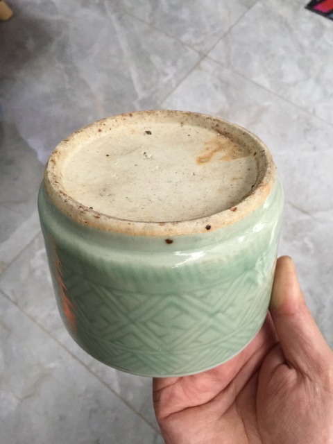 古玩陶瓷豆青釉暗刻爐拍賣，當前價格13200元