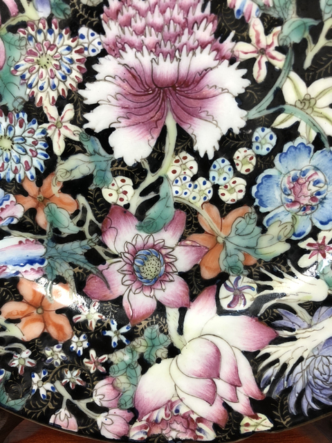 古玩陶瓷清光緒 二級官窯百花不落地賞盤拍賣,當(dāng)前價格3500元