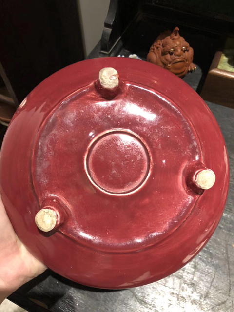古玩陶瓷紅釉洗拍賣，當前價格5400元