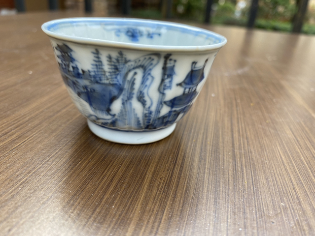 古玩陶瓷山水瓜棱杯拍賣，當(dāng)前價(jià)格11800元