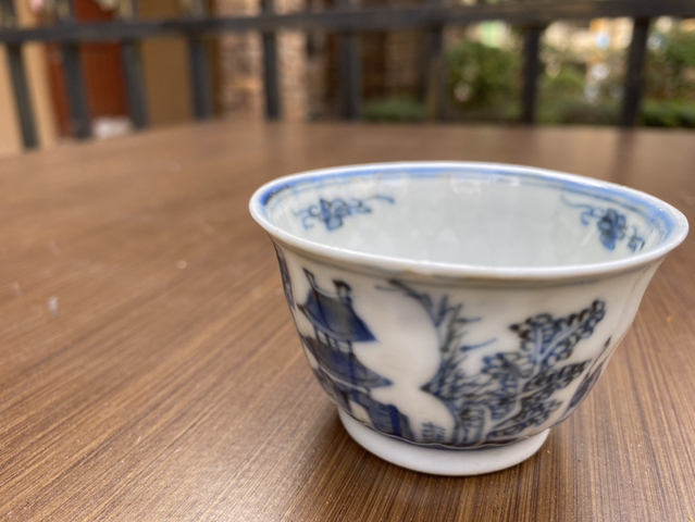 古玩陶瓷山水瓜棱杯拍賣，當(dāng)前價(jià)格11800元